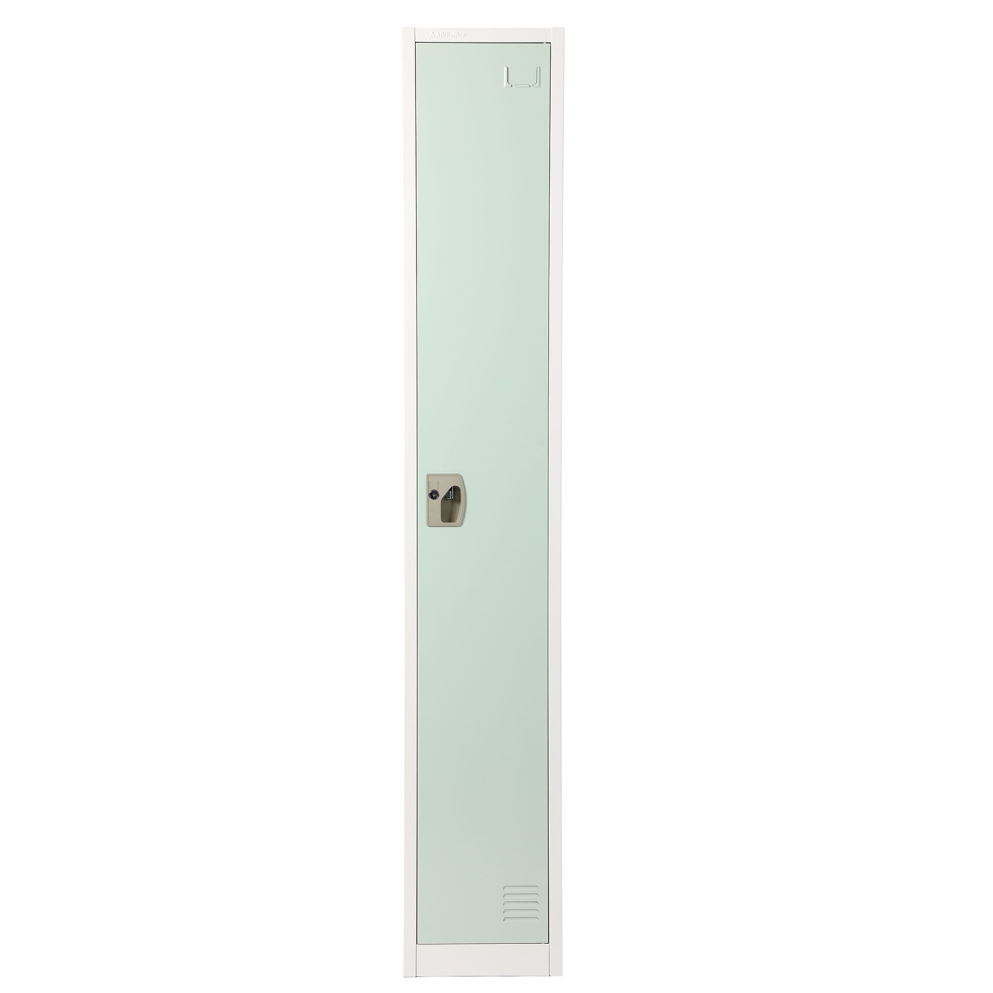 Alpine, 72in.H 1-Tier Steel Storage Locker, Misty Green, Height 72 in, Width 12 in, Color Green, Model# ADI629-201-MGRN